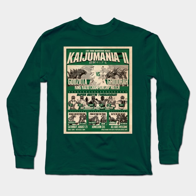 Kaijumania II Long Sleeve T-Shirt by patrickkingart